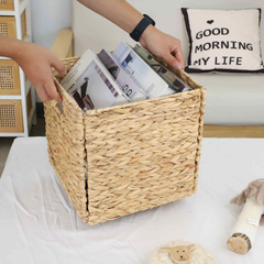 صندوق تخزين من الخوص الطبيعي.. قابل للطي ، قياس كبير