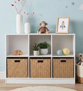 كابينة تخزين ، ست خانات ، متعددة الاستخدامات ، باللون الابيض