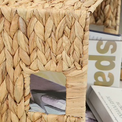 صندوق تخزين من الخوص الطبيعي.. قابل للطي ، قياس كبير